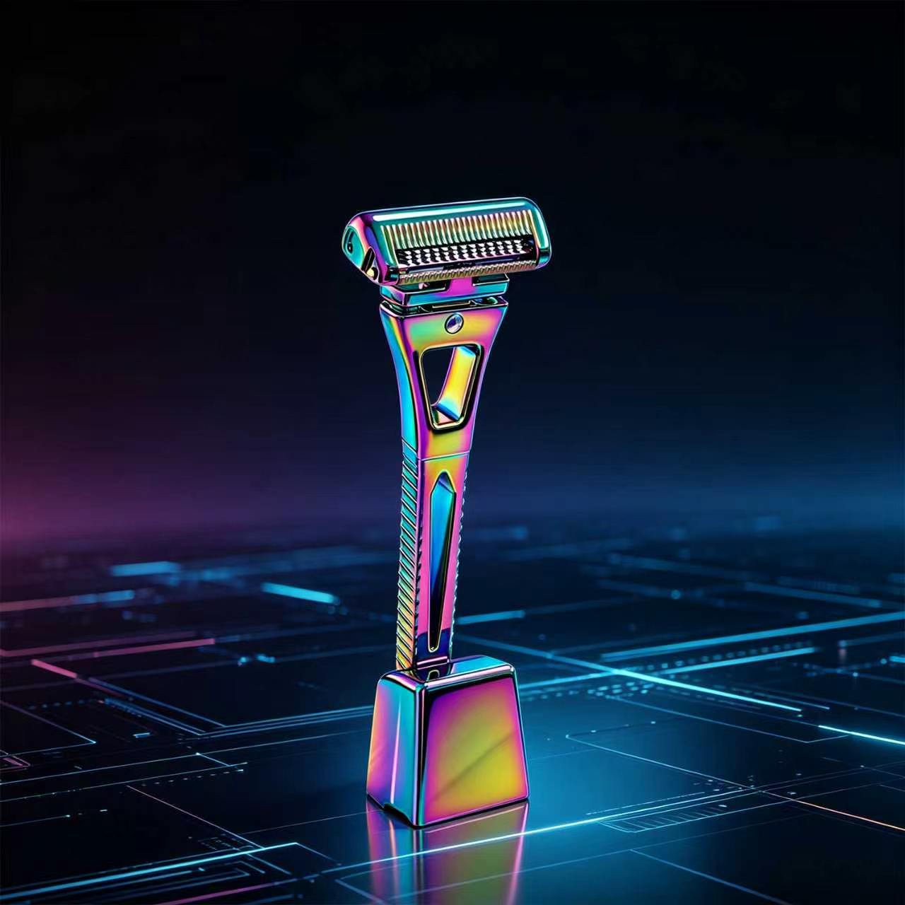 Men'S Grooming Underarm - RZACLEA Rainbow Titanium Plated Double Edge