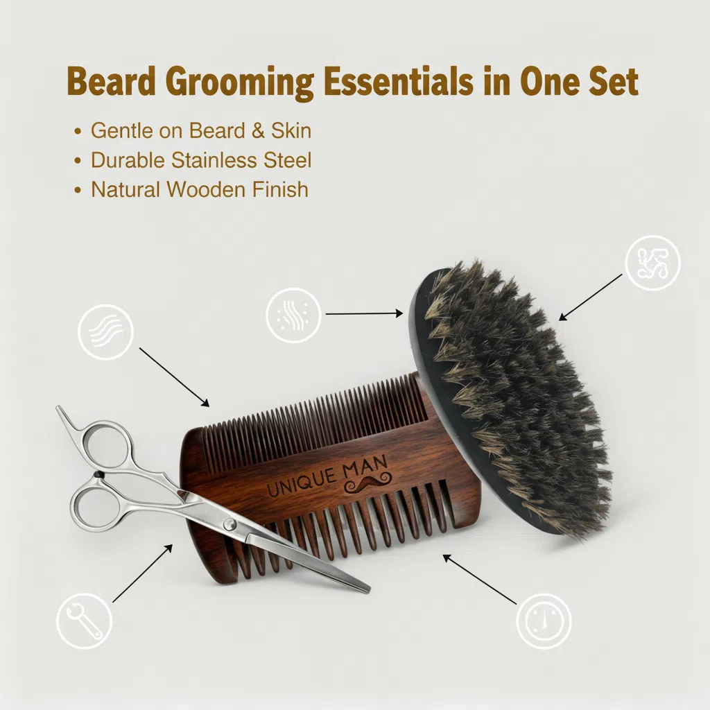 UNIQUE MAN Men's Beard Set, Bl - огляд і ціна Men'S Grooming Organizer